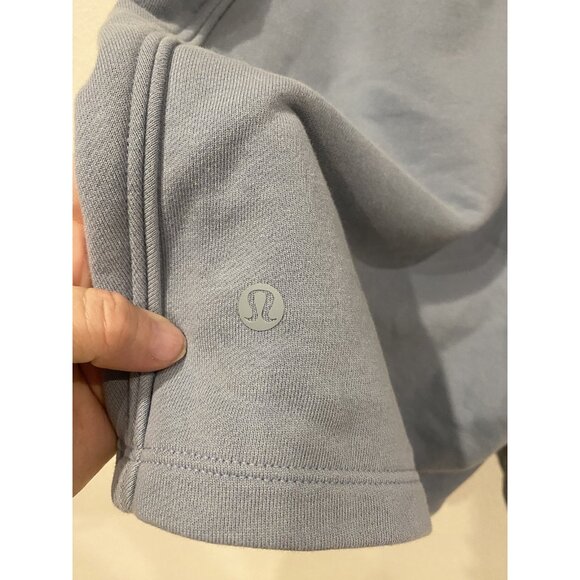 Lululemon Shorts Womens 4 Blue Scuba High Rise Fleece Drawstring Pockets Lounge - Picture 4 of 5